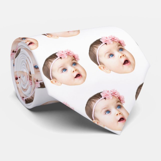 Gravata Custom Face Necktie Custom Logo Neck Tie Fathers  (Rolled)