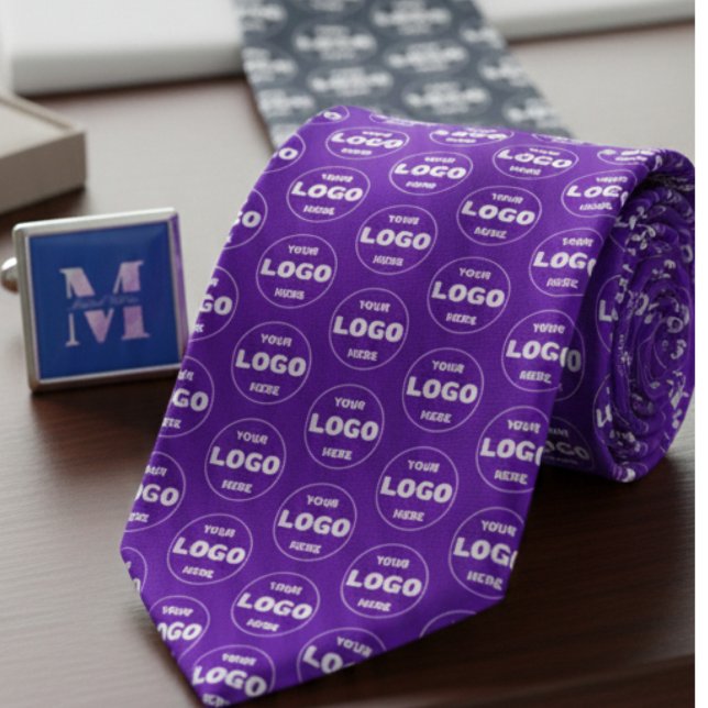 Gravata Custom Logo - Professional Branded Purple (Custom Logo - Professional Branded Purple Neck Tie)