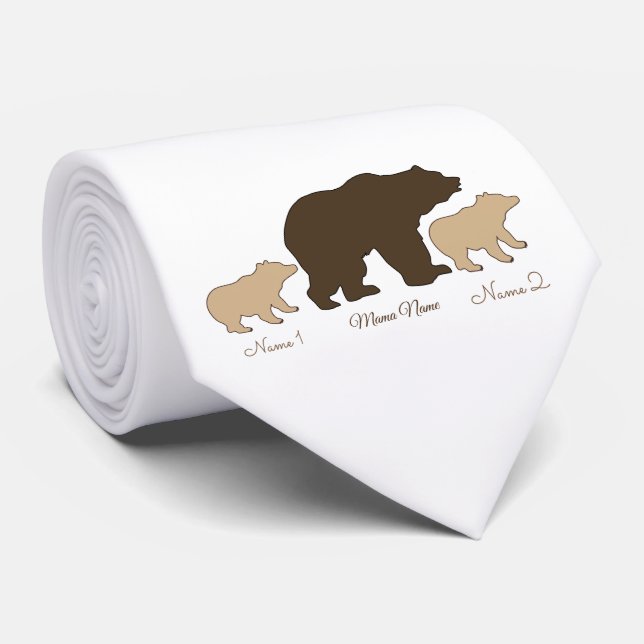Gravata Custom Mama Bear With 2 Kid Names Mothers Day Gift (Rolled)