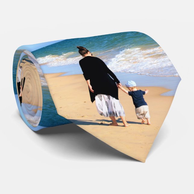 Gravata Custom Photo Neck Tie with Your Favorite Photos (Rolled)