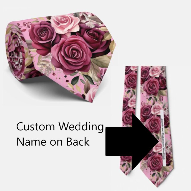 Gravata Custom Wedding Name on Back of Neck Tie (Criador carregado)