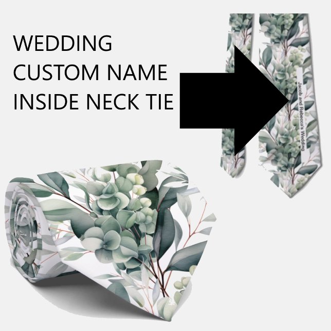 Gravata Custom Wedding Name on Back of Neck Tie (Criador carregado)