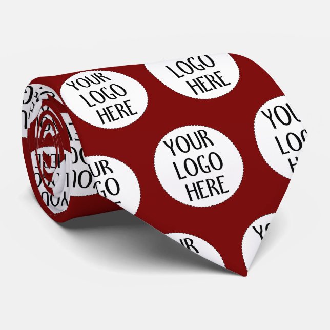 Gravata Customize Your Dark Red company logo pattern (Rolled)