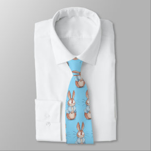Gravata Cute Bunny Pattern Presente Divertido de