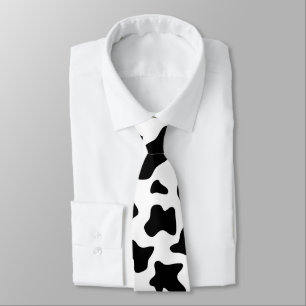 Gravata cute cowboy black and white farm cow print