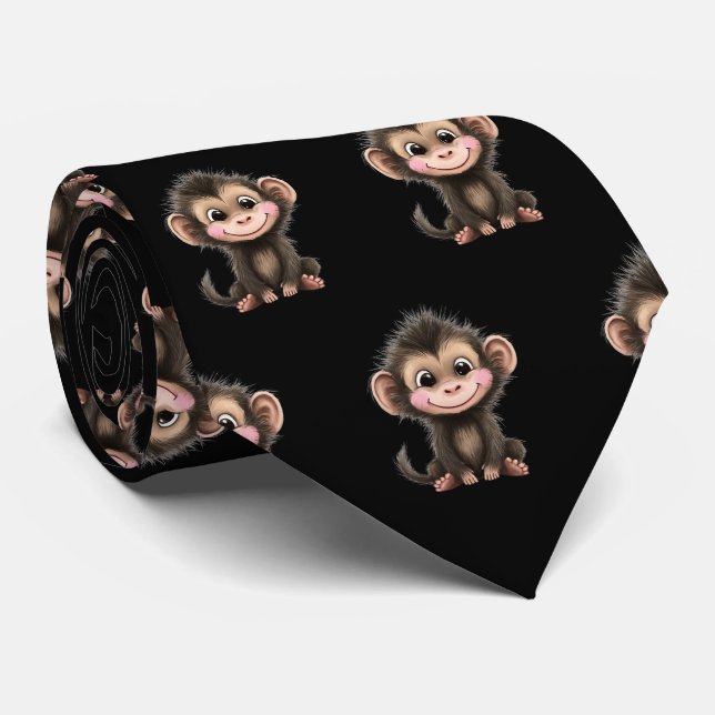 Gravata Cute Monkey Kawaii (Rolled)