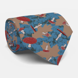 Gravata Cute Mushroom Fungi Pattern Neck Tie
