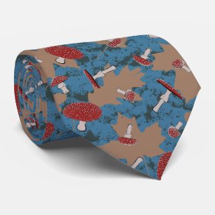 Gravata Cute Mushroom Fungi Pattern Neck Tie