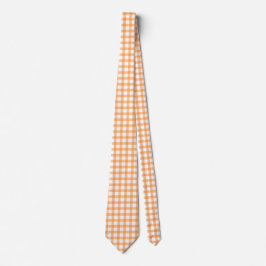 Gravata Cute Retro Orange Gingham Plaid pattern