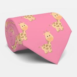 Gravata Cute Safari Giraffe Rosa Tie