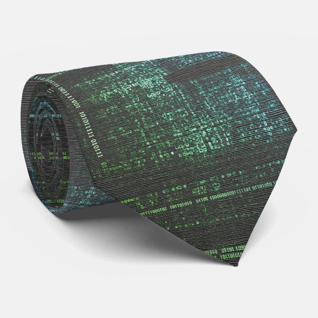 Gravata Cyber Matrix – Código Digital (Rolled)