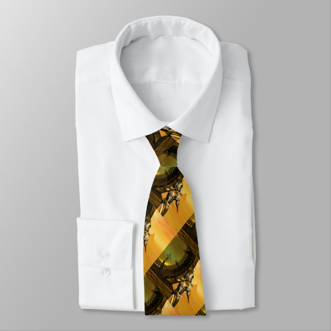 Gravata CYBORG TITAN NO DESERTO DA HIPERIÃO, Sci-Fi (Amarrado)