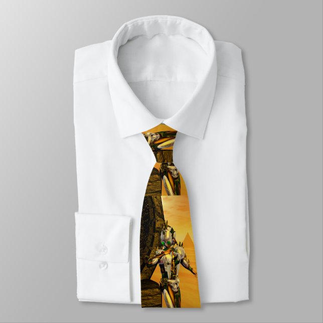 Gravata CYBORG TITAN NO DESERTO DA HIPERIÃO, Sci-Fi (Amarrado)