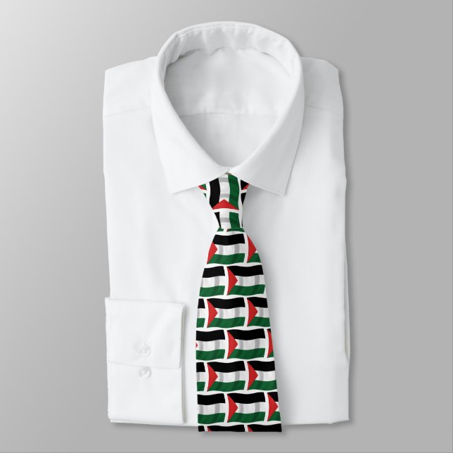 Gravata da Bandeira da Autoridade Palestina (Amarrado)