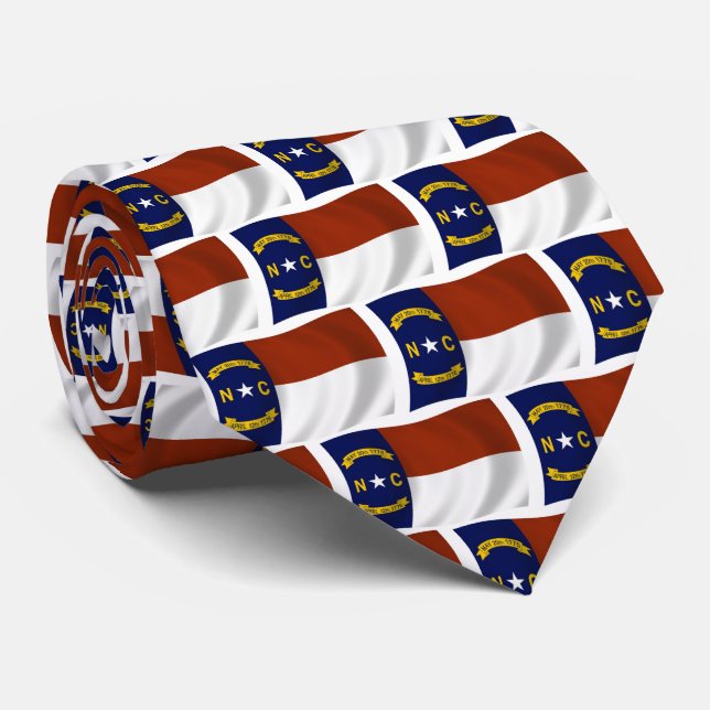 Gravata da Bandeira da Carolina do Norte (Rolled)