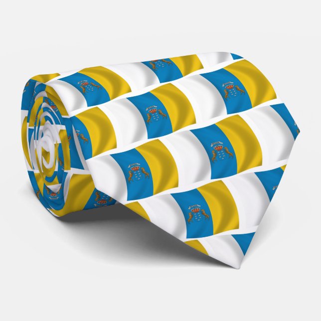 Gravata da Bandeira das Ilhas Canárias (Rolled)