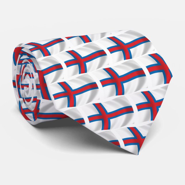 Gravata da Bandeira das Ilhas Faroé (Rolled)