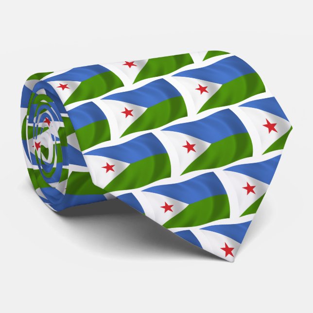 Gravata da Bandeira do Djibuti (Rolled)
