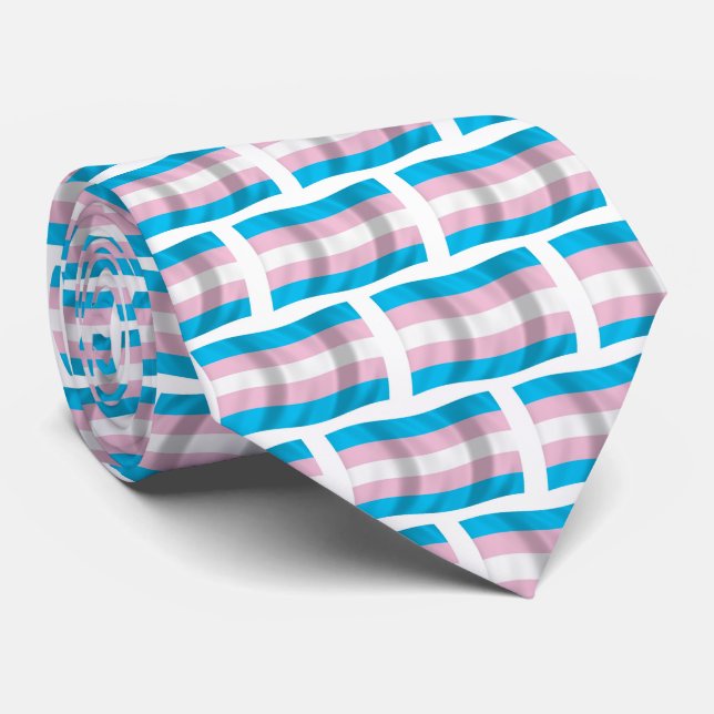 Gravata da Bandeira do Orgulho Transgênero (Rolled)