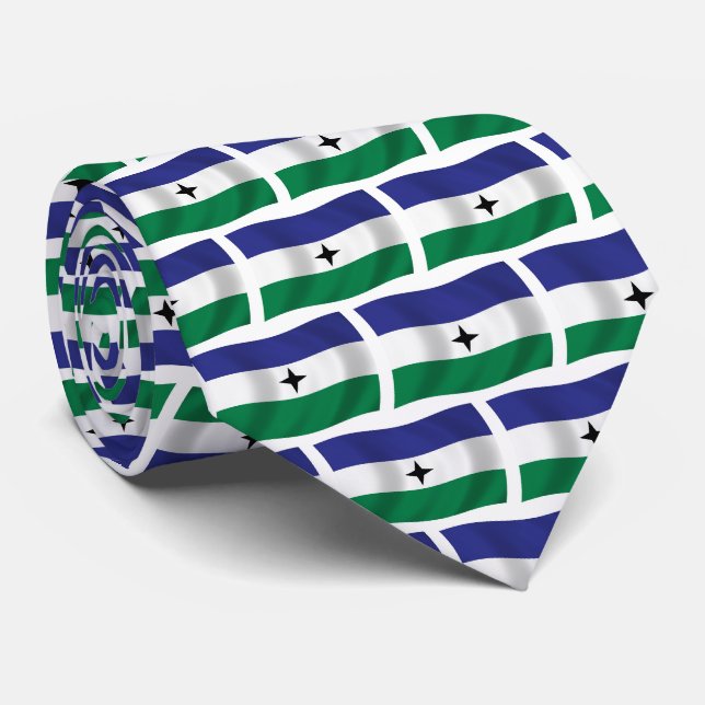 Gravata da Bandeira Nacionalista Bubi (Rolled)