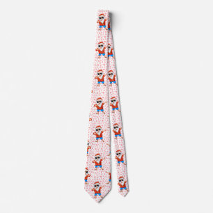 Gravata Dabbing Beach Santa Claus em uma camisa Aloha com