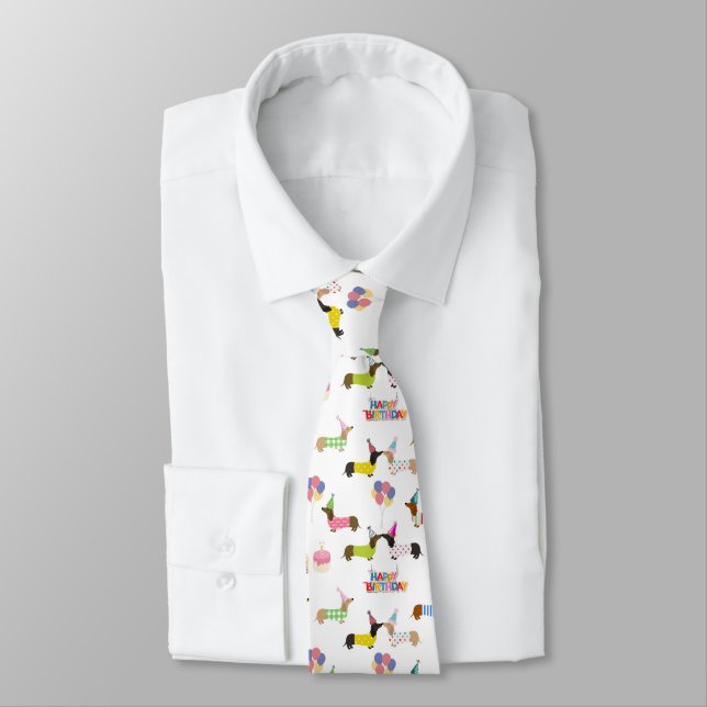 Gravata Dachshund Birthday Tie (Amarrado)