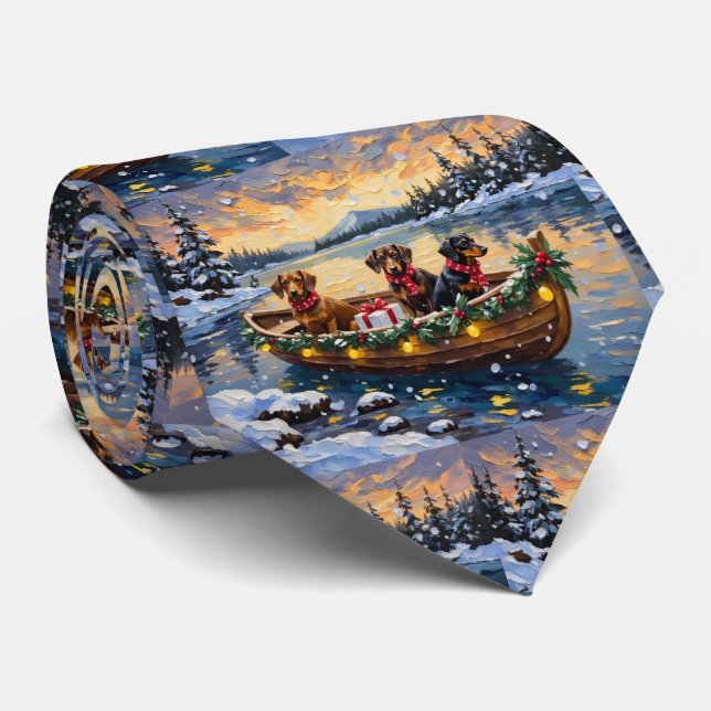 Gravata Dachshund Christmas Boat Holiday (Rolled)