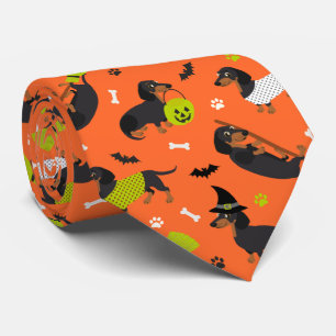 Gravata Dachshund Halloween Neck Tie