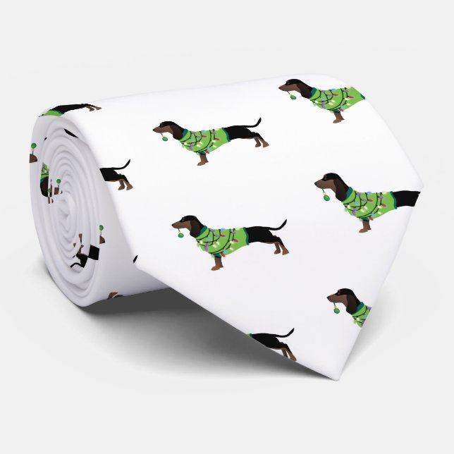 Gravata Dachshund Happy Holidays Design (Rolled)