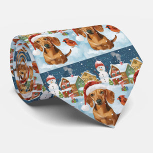 Gravata Dachshund Winter Wonderland Natal Joy
