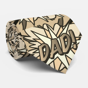 Gravata DAD Super-herói Livro de Quadrinhos Tipográfico Di