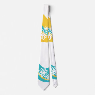 Gravata Daisy Groove - Turquesa e amarelo