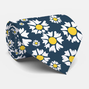 Gravata Daisy Pattern, Floral Pattern, White Daisies