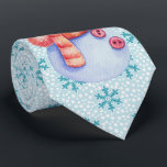 Gravata Dale Christmas Collection Snowman Christmas<br><div class="desc">A festa de Natal do Dale Snowman com o fundo dos flocos de neve brancos e azuis faz parte da coleção de gravatas do Milo Dale. Em homenagem ao meu pai que faleceu no dia 16 de setembro de 2018.</div>