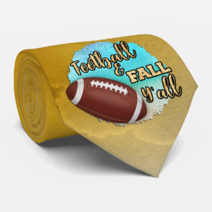 Gravata Dale Football & Fall Y on Yellow Neck Tie