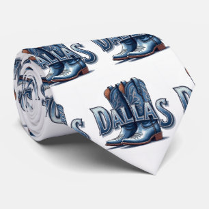 Gravata Dallas Texto com Cowboy Boots Neck Tie