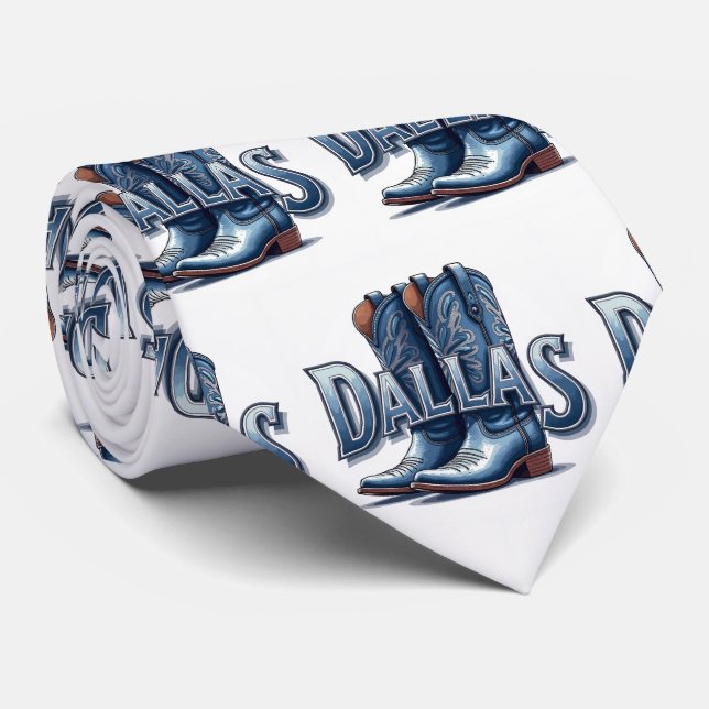 Gravata Dallas Texto com Cowboy Boots Neck Tie (Rolled)