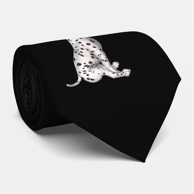 Gravata Dalmaciana Puppy E Rosa Branca (Rolled)