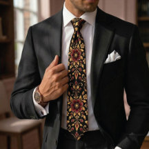 Gravata Damask Royal Ouro Esmeralda | Luxo Casamen