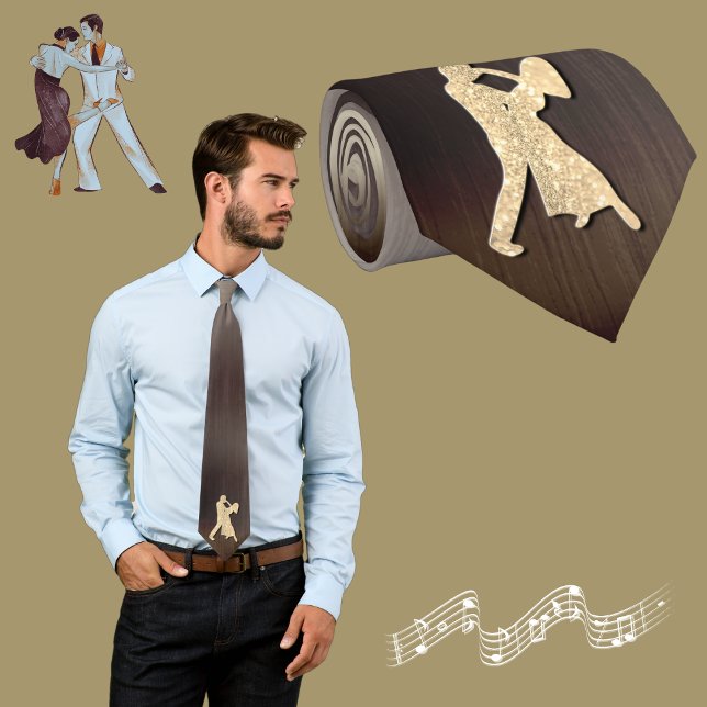 Gravata Dançarinos Dourados Silhouettes ( faux glitter ) (Criador carregado)