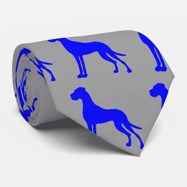 Gravata Dane Azul Grande (Rolled)