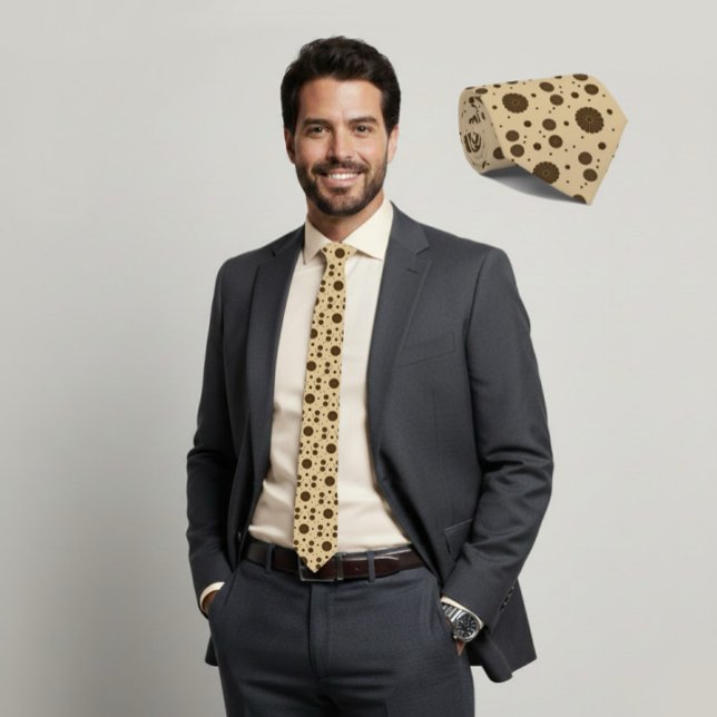 Gravata Dark Brown Micro Floral Sand Tie (Criador carregado)