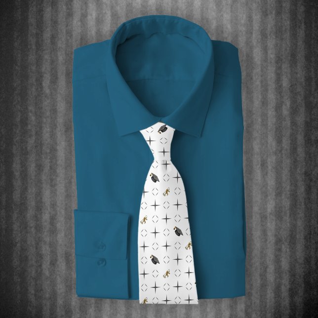 Gravata Dark Gray Graduation Caps and Diploma Pattern (Criador carregado)