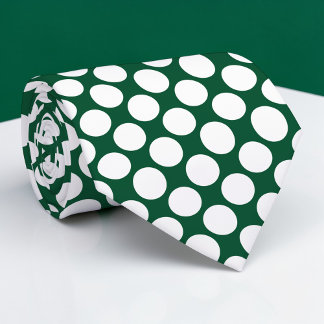 Gravata Dark Green Jumbo Polka Dots Custom Necktie