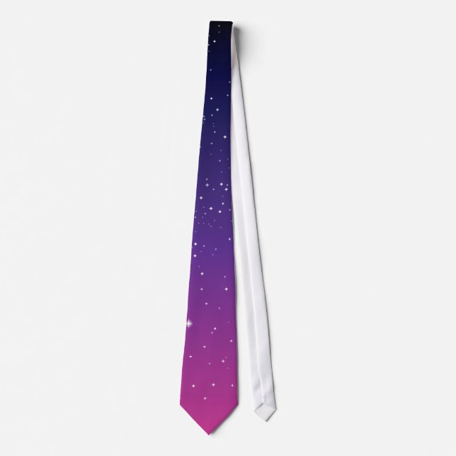 Gravata Dark Purple Starry Night Sky (Frente)