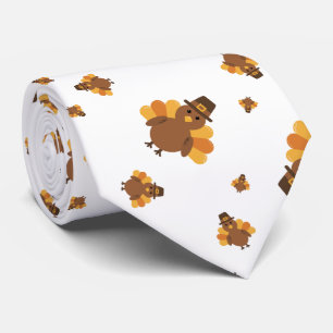 Gravata de Ação de Graças com Fundo Branco