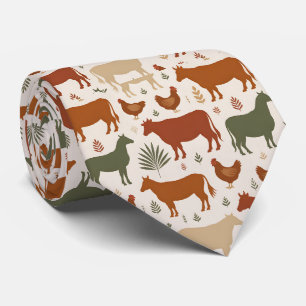 Gravata de animais da fazenda em azulejos divertid