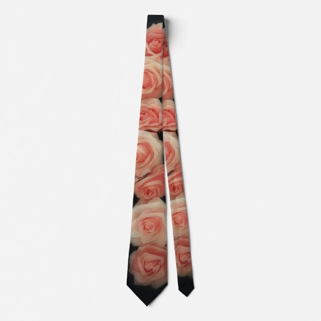 Gravata de Arte Floral Rosas Cor-de-Rosa (Frente)