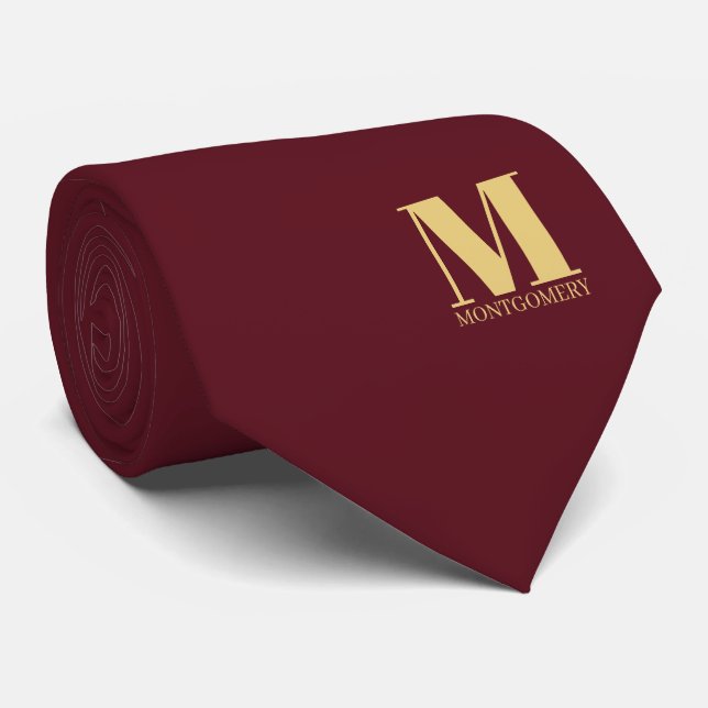 Gravata de Cama de Casamento com Monograma + Nome (Rolled)