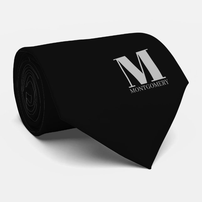 Gravata de Cama de Casamento Monograma + Nome (Rolled)